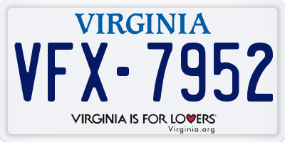 VA license plate VFX7952