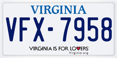 VA license plate VFX7958