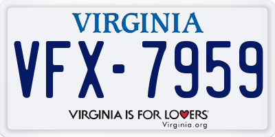 VA license plate VFX7959