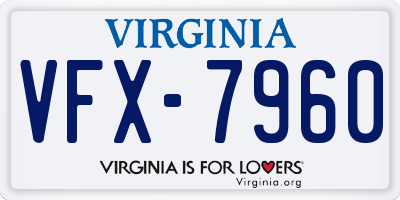 VA license plate VFX7960