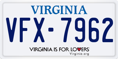 VA license plate VFX7962