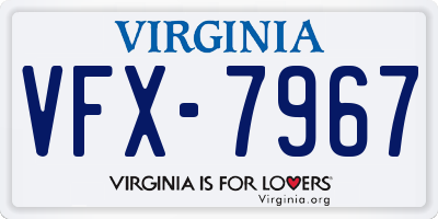 VA license plate VFX7967