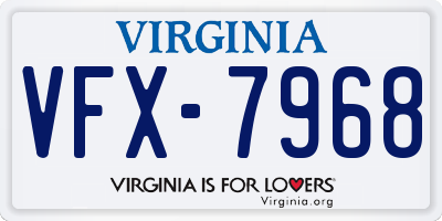 VA license plate VFX7968