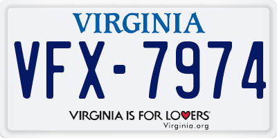 VA license plate VFX7974