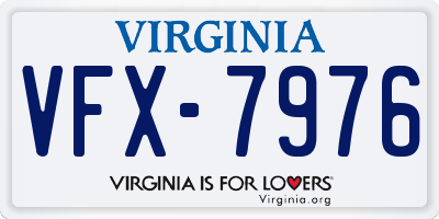 VA license plate VFX7976