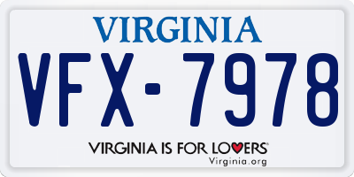 VA license plate VFX7978