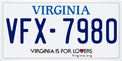 VA license plate VFX7980