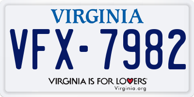 VA license plate VFX7982