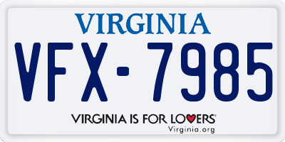 VA license plate VFX7985