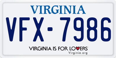 VA license plate VFX7986