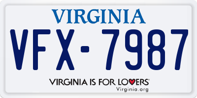 VA license plate VFX7987