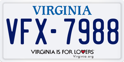 VA license plate VFX7988