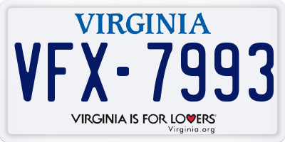 VA license plate VFX7993