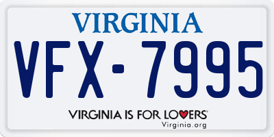 VA license plate VFX7995