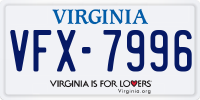 VA license plate VFX7996