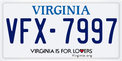 VA license plate VFX7997