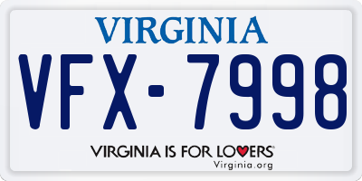 VA license plate VFX7998