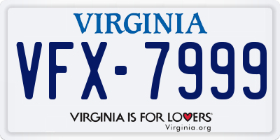 VA license plate VFX7999
