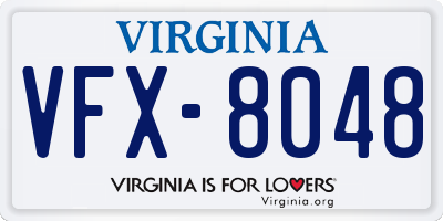 VA license plate VFX8048