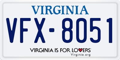 VA license plate VFX8051