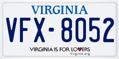 VA license plate VFX8052