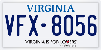 VA license plate VFX8056