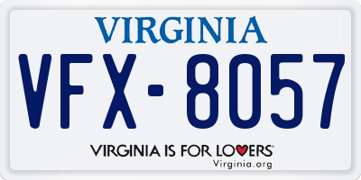 VA license plate VFX8057