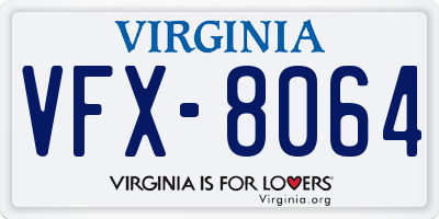 VA license plate VFX8064