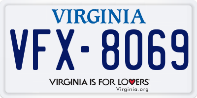 VA license plate VFX8069