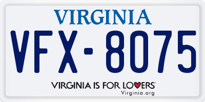 VA license plate VFX8075