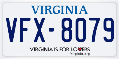 VA license plate VFX8079