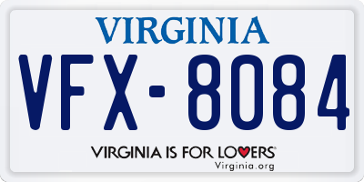 VA license plate VFX8084