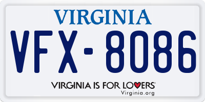 VA license plate VFX8086