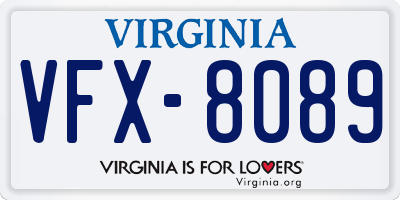 VA license plate VFX8089