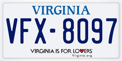 VA license plate VFX8097