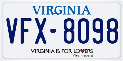 VA license plate VFX8098
