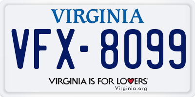 VA license plate VFX8099