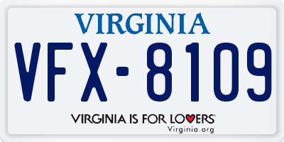 VA license plate VFX8109