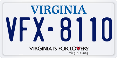VA license plate VFX8110