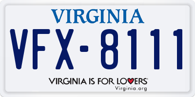 VA license plate VFX8111