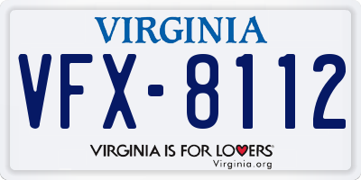 VA license plate VFX8112