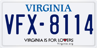 VA license plate VFX8114