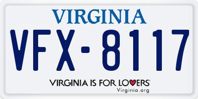 VA license plate VFX8117