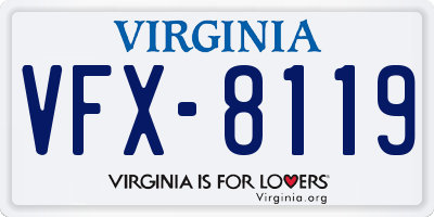 VA license plate VFX8119