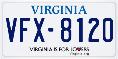 VA license plate VFX8120