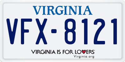 VA license plate VFX8121