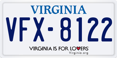 VA license plate VFX8122
