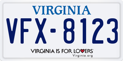 VA license plate VFX8123