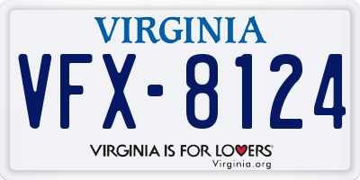 VA license plate VFX8124