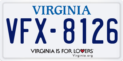 VA license plate VFX8126
